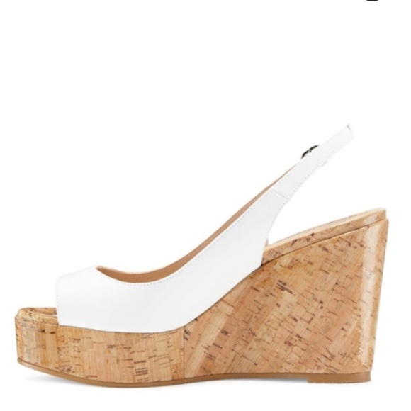 Stuart Weitzman Riviera White Cork Wedge Sandals 11 - Picture 3 of 7